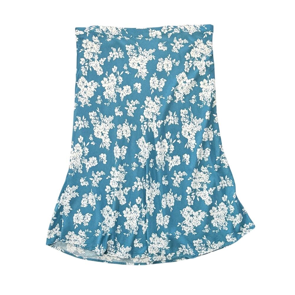 Old Navy NEW Blue White Floral Cottagecore Garden Workwear Feminine Midi Skirt